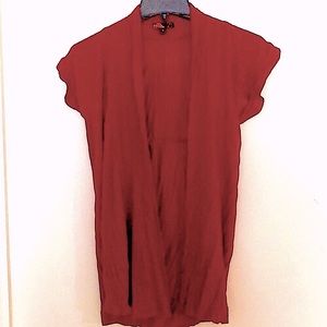 Red short sleeve cover up